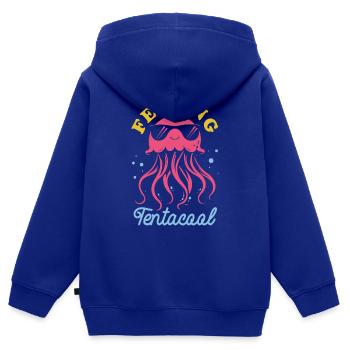 Feeling Tentacool - Méduse avec des tentacules - Sweat Premium à capuche zippé enfant bio - bleu roi - Dos - AI Model Kid Male (0cm)