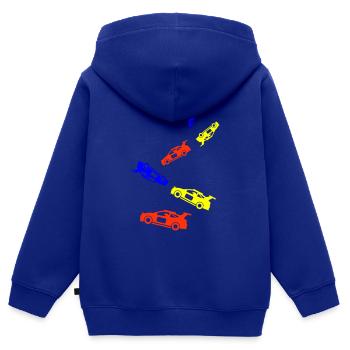 Auto Rennfahrer Bunt - Kinder Premium Organic Zip Hoodie - Royalblau - Hinten - AI Model Kid Male (0cm)