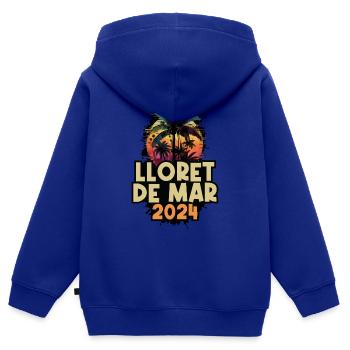 Lloret De Mar 2024 Holiday Saying - Kids Premium Organic Zip-up Hoodie - royal blue - Back - AI Model Kid Male (0cm)
