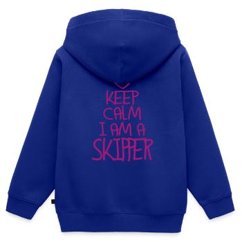 Gardez calm Skipper cool skipper cadeau - Sweat Premium à capuche zippé enfant bio - bleu roi - Dos - AI Model Kid Male (0cm)