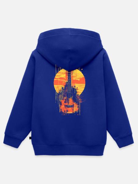 Ukulele Illustration - Kinder Premium Organic Zip Hoodie - Royalblau