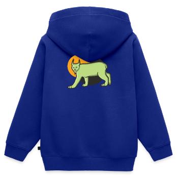 Raubtier Luchs in der Wüste - Kinder Premium Organic Zip Hoodie - Royalblau - Hinten - AI Model Kid Male (0cm)