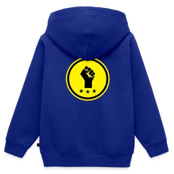 Hand Faust - Kinder Premium Organic Zip Hoodie - Royalblau - Hinten - AI Model Kid Male (0cm)
