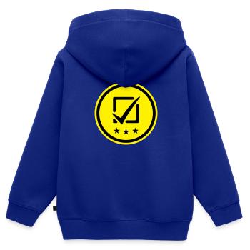 Check the box Vote - Kids Premium Organic Zip-up Hoodie - royal blue - Back - AI Model Kid Male (0cm)