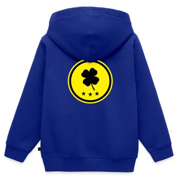 Clover Happiness - Kids Premium Organic Zip-up Hoodie - royal blue - Back - AI Model Kid Male (0cm)