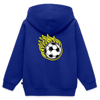 Football Flame Fire - Kids Premium Organic Zip-up Hoodie - royal blue - Back - AI Model Kid Male (0cm)