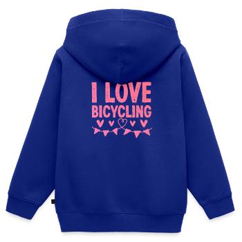 Ich Liebe Fahrradfahren - Kinder Premium Organic Zip Hoodie - Royalblau - Hinten - AI Model Kid Male (0cm)