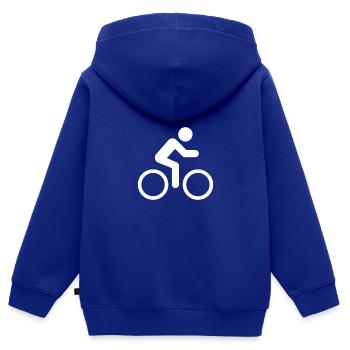 Fahrradfahrer - Kinder Premium Organic Zip Hoodie - Royalblau - Hinten - AI Model Kid Male (0cm)