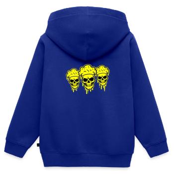 Chefkoch Skelett - Kinder Premium Organic Zip Hoodie - Royalblau - Hinten - AI Model Kid Male (0cm)
