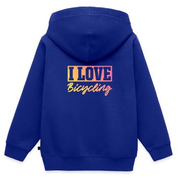 Ich Liebe Fahrradfahren - Kinder Premium Organic Zip Hoodie - Royalblau - Hinten - AI Model Kid Male (0cm)