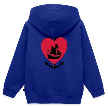 glauben hoffnung lieb - Kinder Premium Organic Zip Hoodie - Royalblau - Hinten - AI Model Kid Male (0cm)