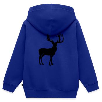 Hirsch Silhouette Vektor Geschenkidee - Kinder Premium Organic Zip Hoodie - Royalblau - Hinten - AI Model Kid Male (0cm)