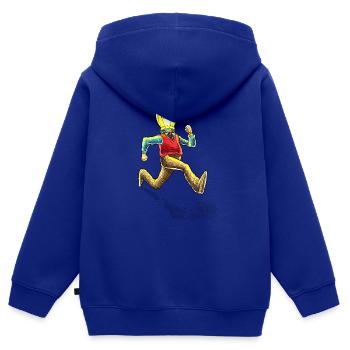 GLÜHBIRNE MAN - Kinder Premium Organic Zip Hoodie - Royalblau - Hinten - AI Model Kid Male (0cm)