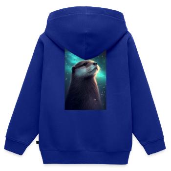 Otter Sea Otter Universe - Kids Premium Organic Zip-up Hoodie - royal blue - Back - AI Model Kid Male (0cm)