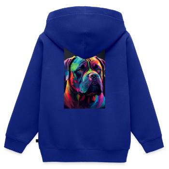 Cane Corso Italiano Dog Colorful - Kids Premium Organic Zip-up Hoodie - royal blue - Back - AI Model Kid Male (0cm)