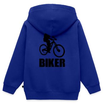 biker - Kids Premium Organic Zip-up Hoodie - royal blue - Back - AI Model Kid Male (0cm)