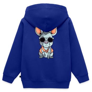 Marty der Esel - Kinder Premium Organic Zip Hoodie - Royalblau - Hinten - AI Model Kid Male (0cm)
