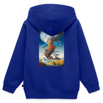 Elemente - Kinder Premium Organic Zip Hoodie - Royalblau - Hinten - AI Model Kid Male (0cm)