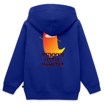 Mummy's Little Monster - Kids Premium Organic Zip-up Hoodie - royal blue - Back - AI Model Kid Male (0cm)