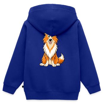 Sanfter Ausdruck Collie Digitale Kunst - Kinder Premium Organic Zip Hoodie - Royalblau - Hinten - AI Model Kid Male (0cm)