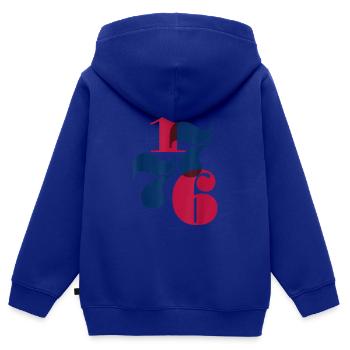 Retro 1776 4. Juli Unabhängigkeitstag Patriotisch - Kinder Premium Organic Zip Hoodie - Royalblau - Hinten - AI Model Kid Male (0cm)