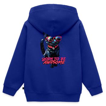 Geboren, um großartig zu sein - Kinder Premium Organic Zip Hoodie - Royalblau - Hinten - AI Model Kid Male (0cm)