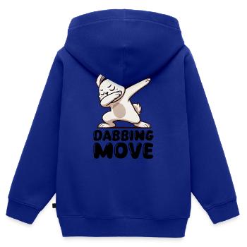 Lapin Lapin Dabbing - Sweat Premium à capuche zippé enfant bio - bleu roi - Dos - AI Model Kid Male (0cm)