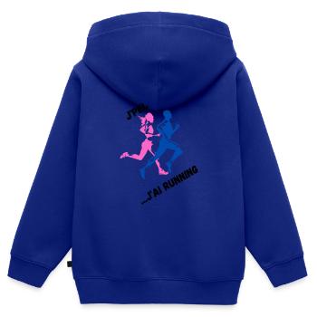 I can't I have Running - Kinder Premium Organic Zip Hoodie - Royalblau - Hinten - AI Model Kid Male (0cm)