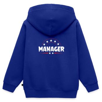 Manager Beruf - Kinder Premium Organic Zip Hoodie - Royalblau - Hinten - AI Model Kid Male (0cm)