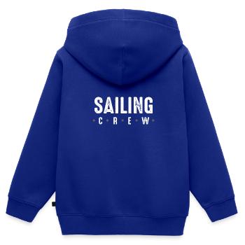 Équipage - Sweat Premium à capuche zippé enfant bio - bleu roi - Dos - AI Model Kid Male (0cm)
