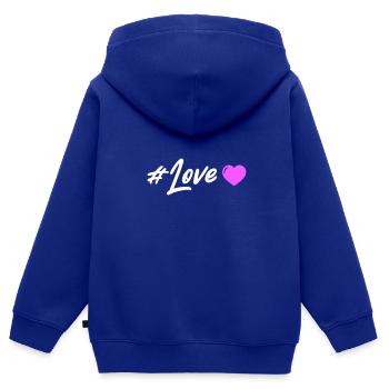 Liebe Herz - Kinder Premium Organic Zip Hoodie - Royalblau - Hinten - AI Model Kid Male (0cm)