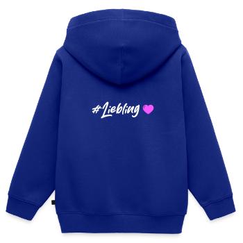 Cœur chéri - Sweat Premium à capuche zippé enfant bio - bleu roi - Dos - AI Model Kid Male (0cm)