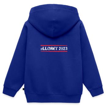 Lloret de Mar 2023 - Sweat Premium à capuche zippé enfant bio - bleu roi - Dos - AI Model Kid Male (0cm)