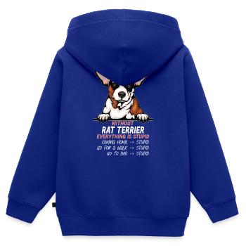 Ohne Rat Terrier ist alles doof - Kinder Premium Organic Zip Hoodie - Royalblau - Hinten - AI Model Kid Male (0cm)