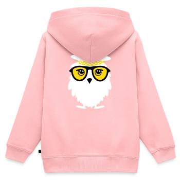 wise owl - Kids Premium Organic Zip-up Hoodie - rose - Back - AI Model Kid Female (0cm)
