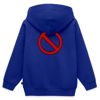 Verboten Schild Geschenk Idee - Kinder Premium Organic Zip Hoodie - Royalblau - Hinten - AI Model Kid Male (0cm)
