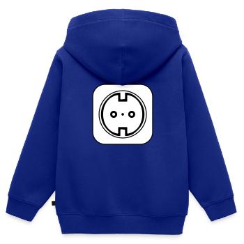 Electrical Socket Symbol Electrician - Kids Premium Organic Zip-up Hoodie - royal blue - Back - AI Model Kid Male (0cm)