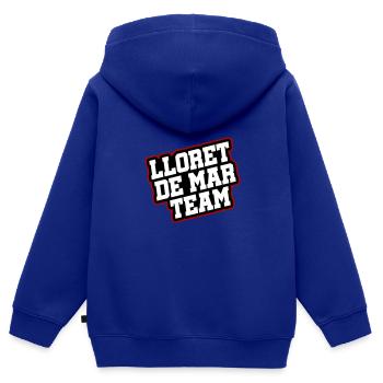 L’équipe Lloret De Mar - Sweat Premium à capuche zippé enfant bio - bleu roi - Dos - AI Model Kid Male (0cm)