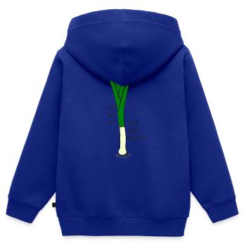 leek - Kids Premium Organic Zip-up Hoodie - royal blue - Back - AI Model Kid Male (0cm)