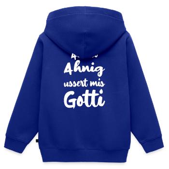 Gotti Götti Schweiz Geschenk zu Weihnachten - Kinder Premium Organic Zip Hoodie - Royalblau - Hinten - AI Model Kid Male (0cm)