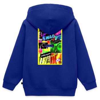 SWAG 4000 - Sweat Premium à capuche zippé enfant bio - bleu roi - Dos - AI Model Kid Male (0cm)