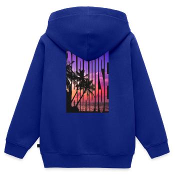 Paradise Tshirt Design - Kinder Premium Organic Zip Hoodie - Royalblau - Hinten - AI Model Kid Male (0cm)