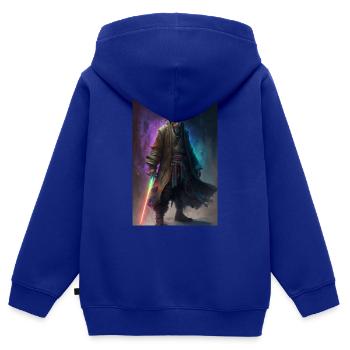 Lichtschwert - Kinder Premium Organic Zip Hoodie - Royalblau - Hinten - AI Model Kid Male (0cm)