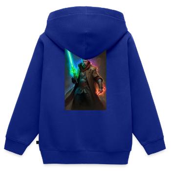 Lichtschwert - Kinder Premium Organic Zip Hoodie - Royalblau - Hinten - AI Model Kid Male (0cm)