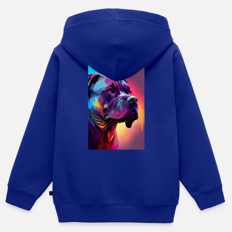 Cane Corso Hund Chien - Sweat Premium à capuche zippé enfant bio - bleu roi