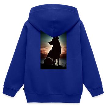 Deutscher Schäferhund Hund Malinois Silhouette - Kinder Premium Organic Zip Hoodie - Royalblau - Hinten - AI Model Kid Male (0cm)