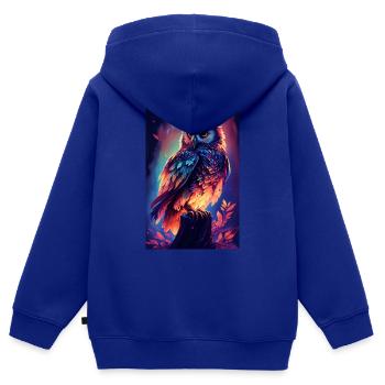 Owl Bird Animal Owls Animals - Kids Premium Organic Zip-up Hoodie - royal blue - Back - AI Model Kid Male (0cm)