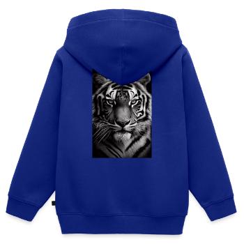 Tiger Animal Zoo Wildlife Drawing - Kids Premium Organic Zip-up Hoodie - royal blue - Back - AI Model Kid Male (0cm)