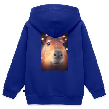 Capybara Wasserschwein Nagetier Tier Lighting - Kinder Premium Organic Zip Hoodie - Royalblau - Hinten - AI Model Kid Male (0cm)