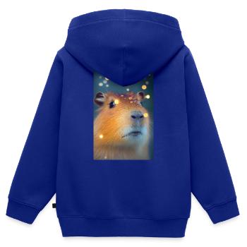 Capybara Capybara rongeur animal animal - Sweat Premium à capuche zippé enfant bio - bleu roi - Dos - AI Model Kid Male (0cm)